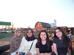 ISA members at a farm on a fall outing