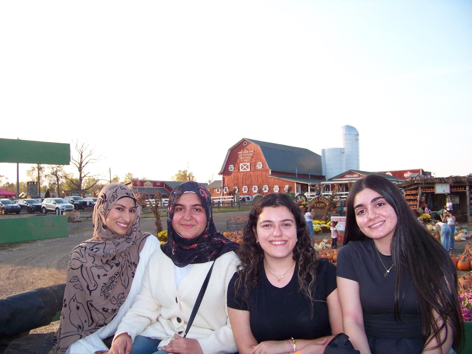 ISA members at a farm on a fall outing