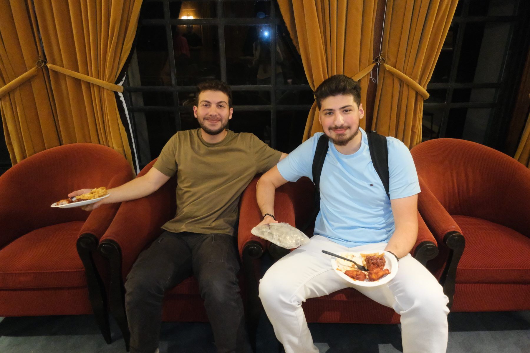 Two ISA members sharing a meal