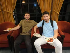 Two ISA members sharing a meal