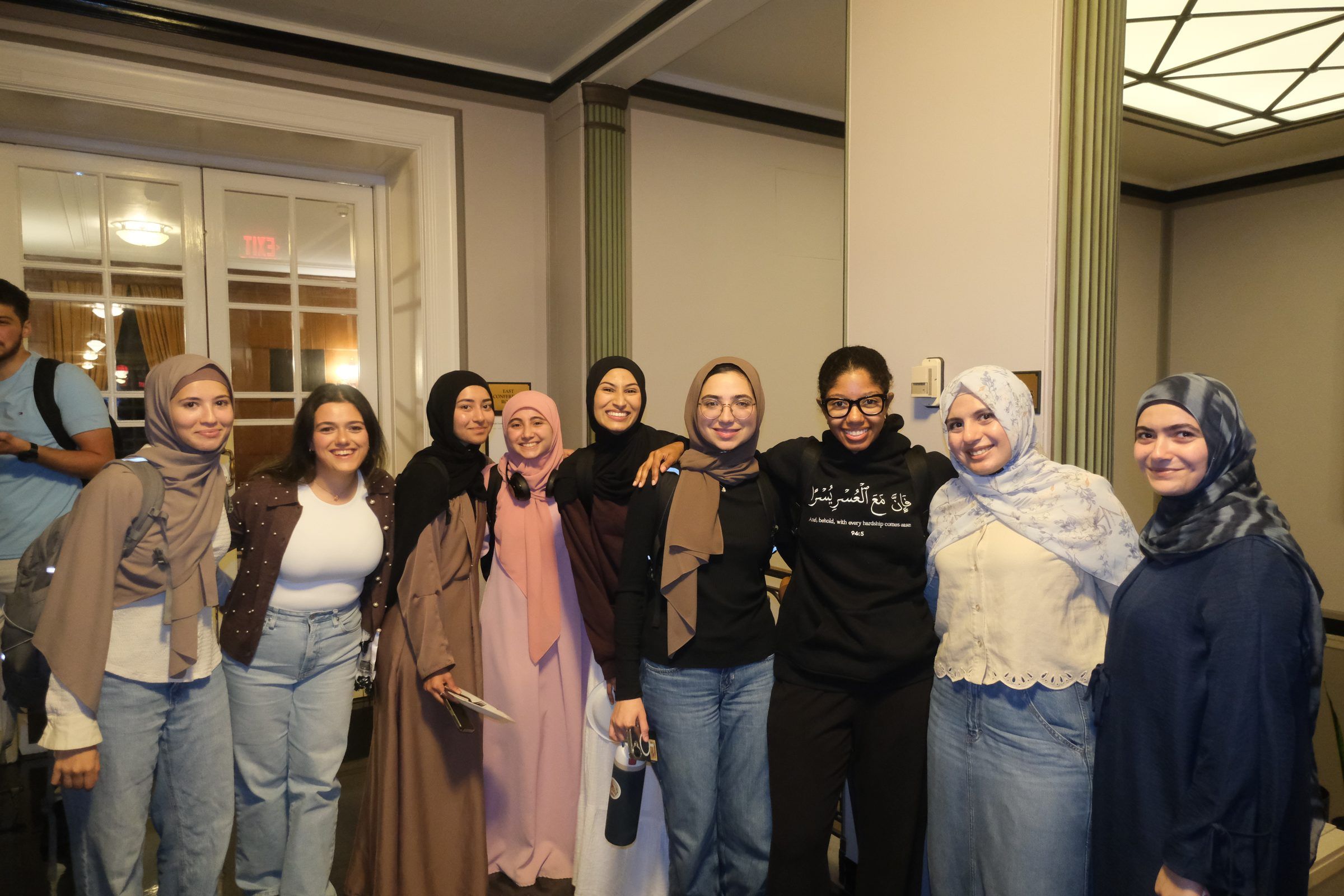 A large group of ISA members posing together at an event